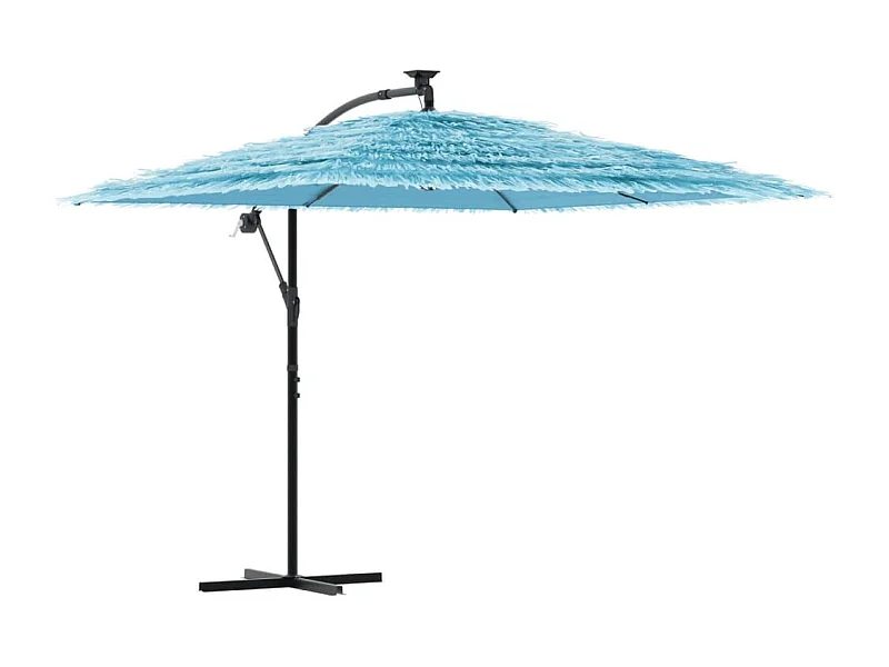 Sombrilla de jardín con poste de acero azul 269x269x235 cm