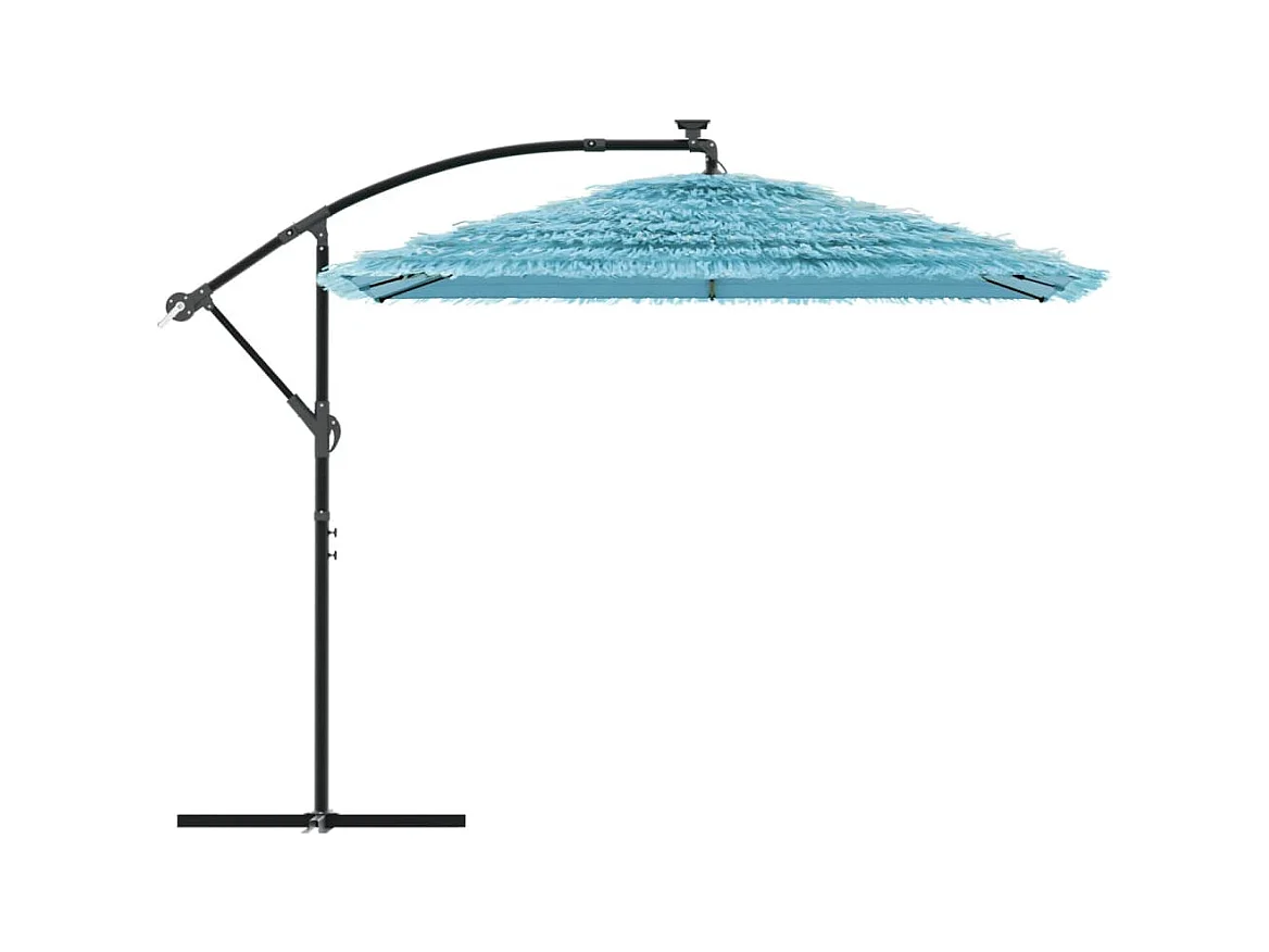 Sombrilla de jardín con poste de acero azul 269x269x235 cm