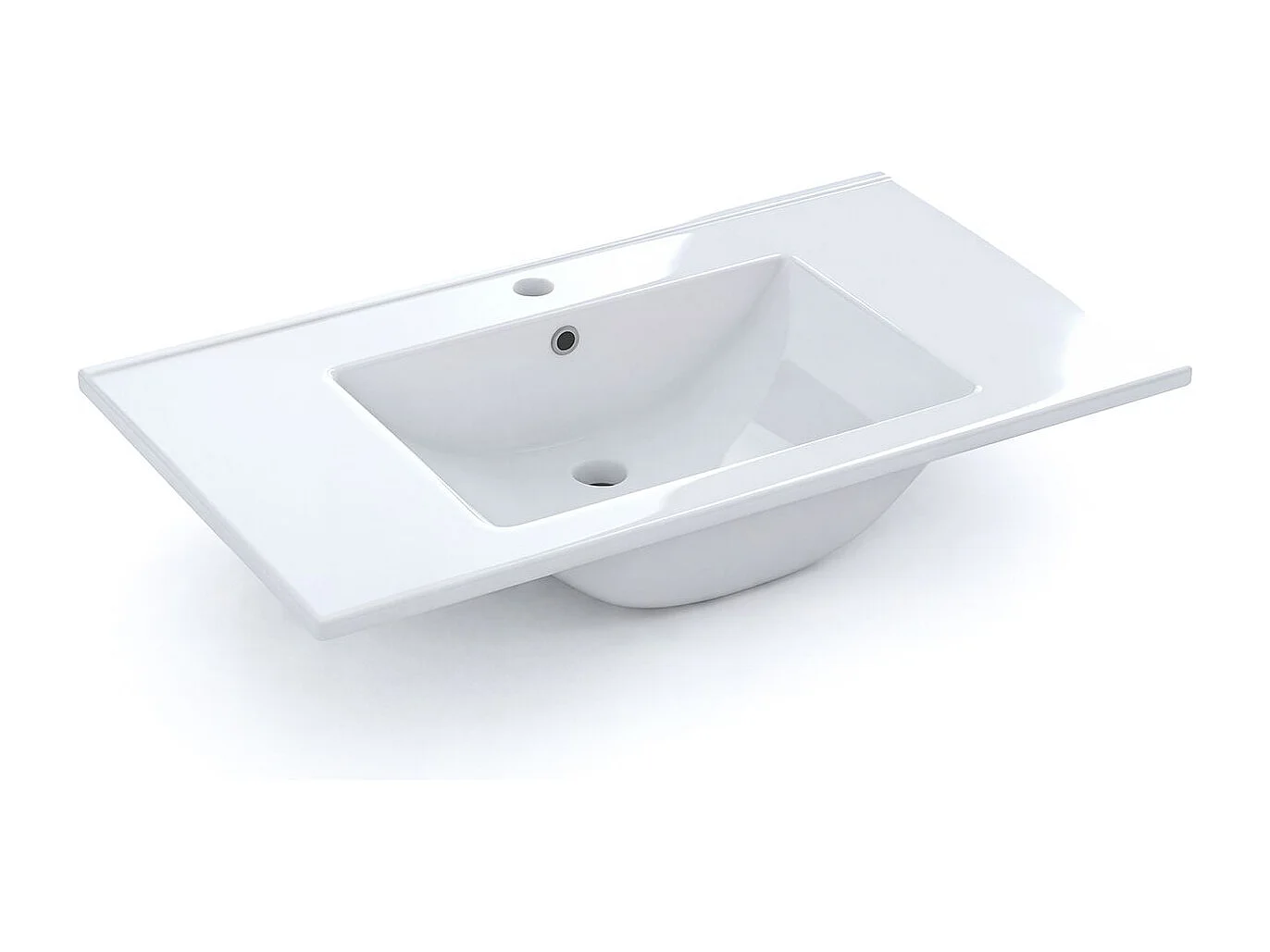Lavabo cerámico rectangular en blanco 81,5x46 cm Volga Blanco