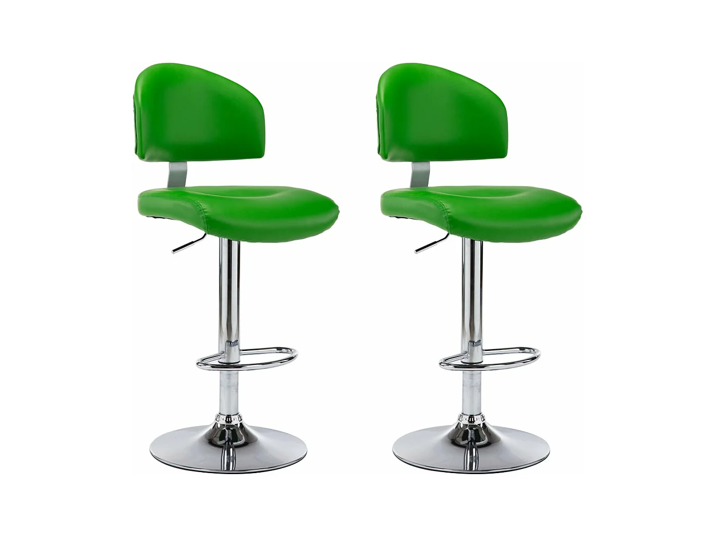 Tabourets de bar lot de 2 vert similicuir