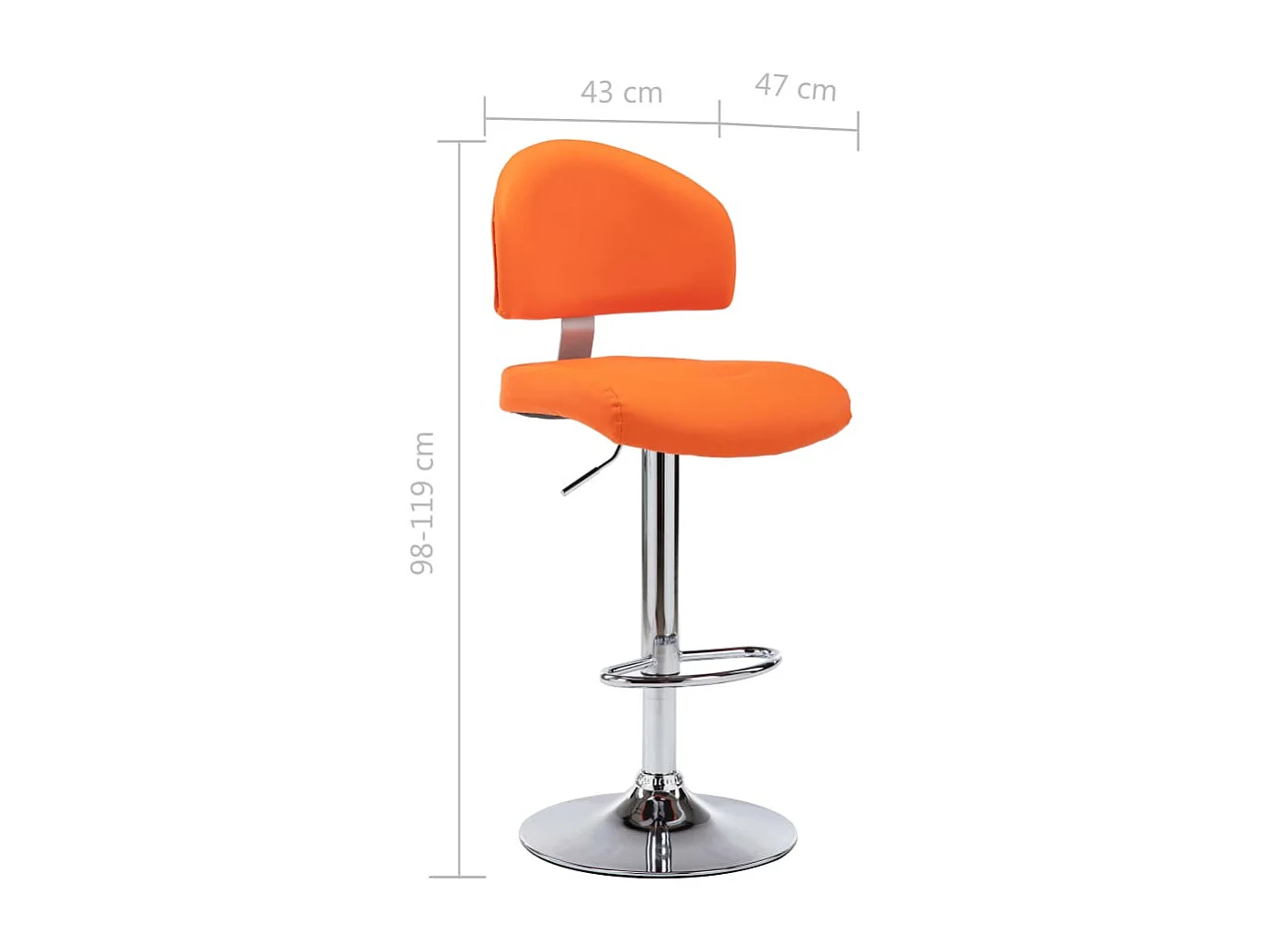 Tabouret de bar Orange Similicuir