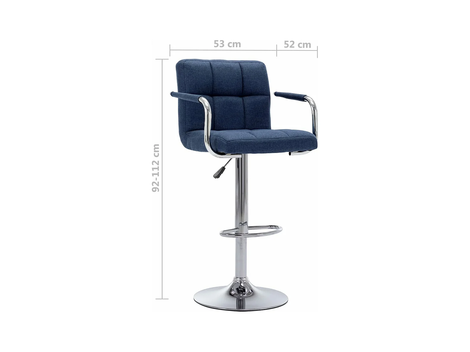 Chaises de bar lot de 2 bleu tissu