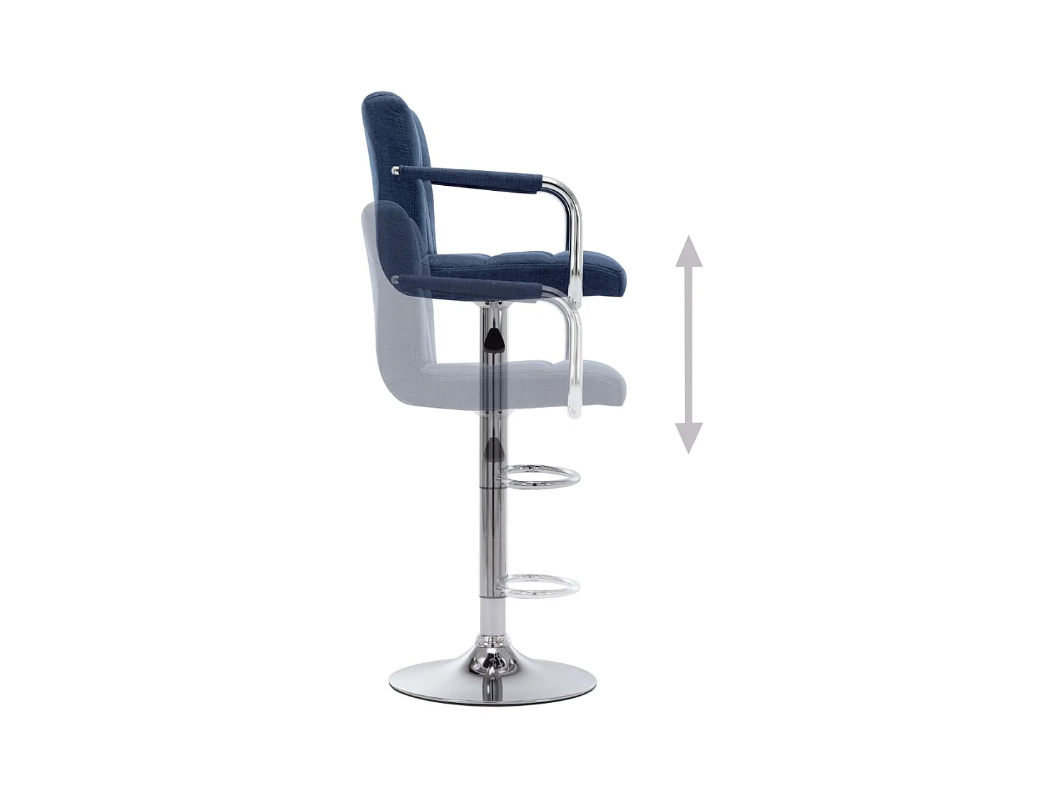 Chaises de bar lot de 2 bleu tissu