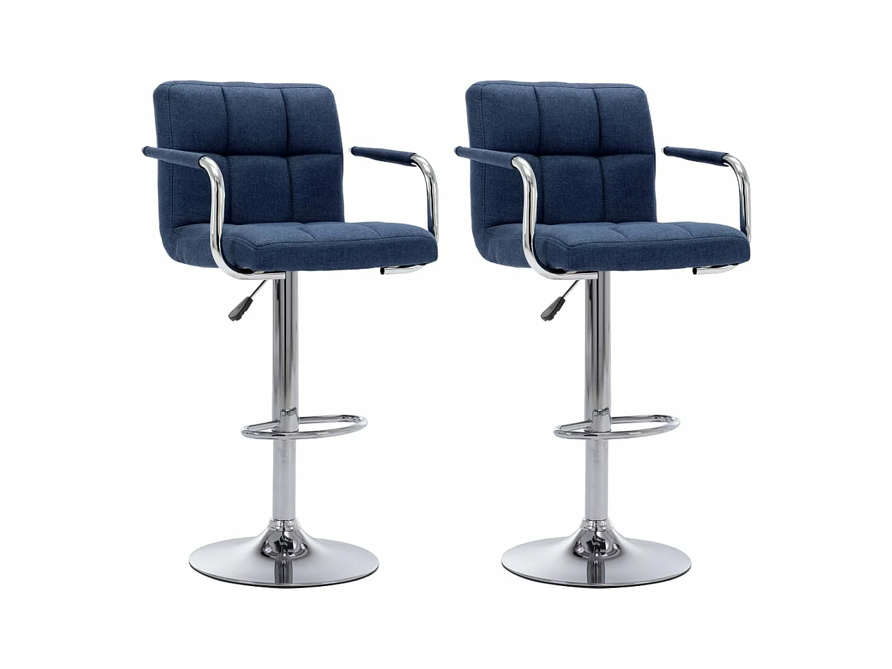 Chaises de bar lot de 2 bleu tissu