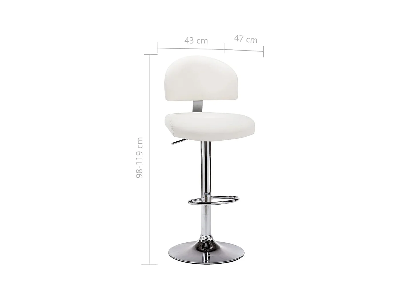 Tabouret de bar Blanc Similicuir