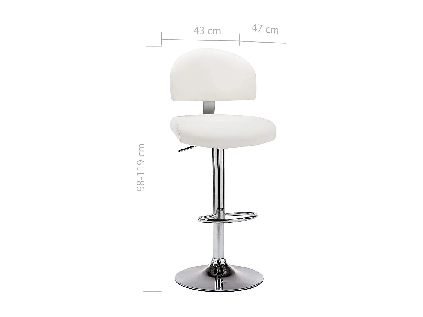 Tabouret de bar Blanc Similicuir