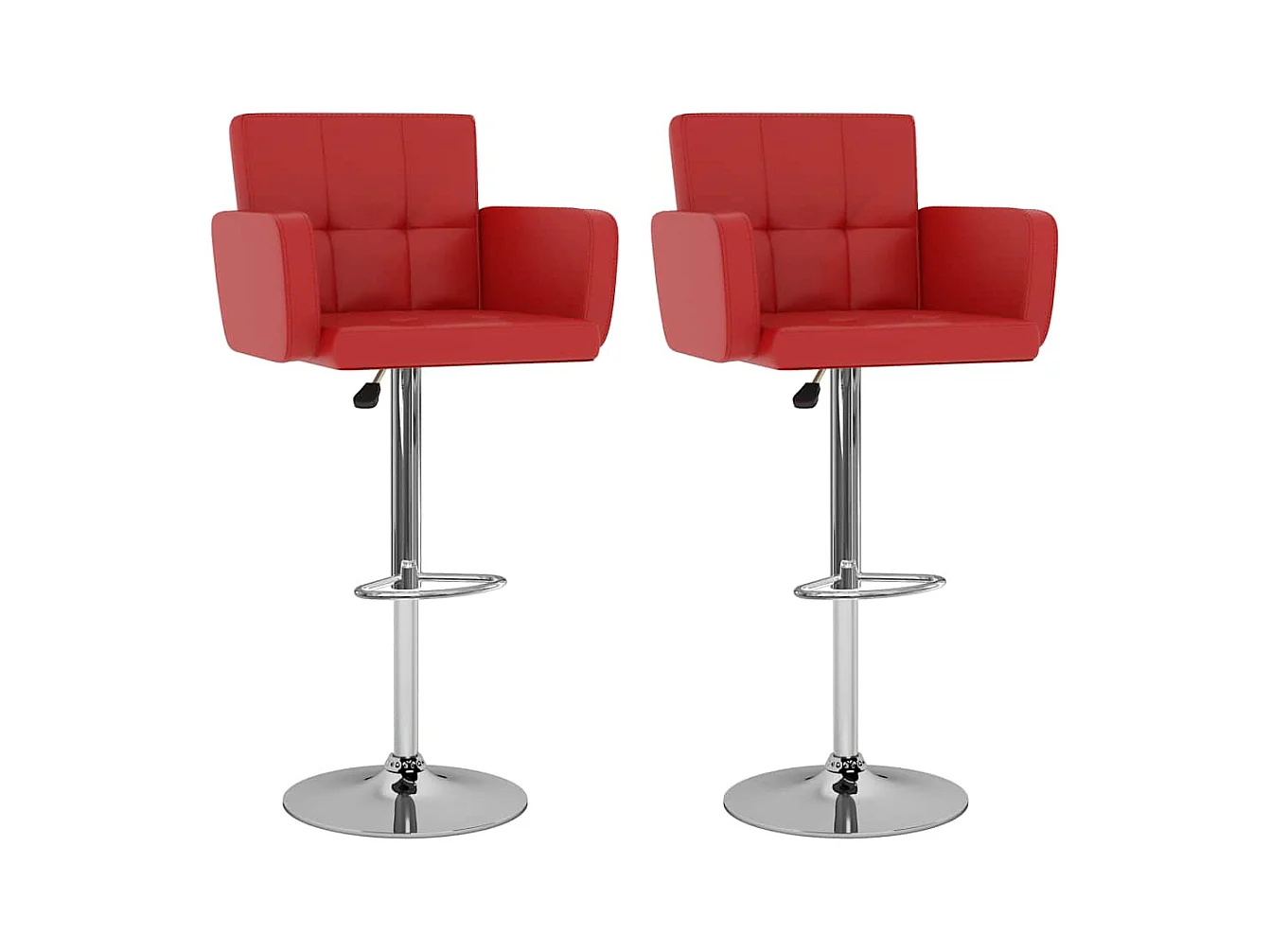 Tabourets de bar lot de 2 rouge similicuir