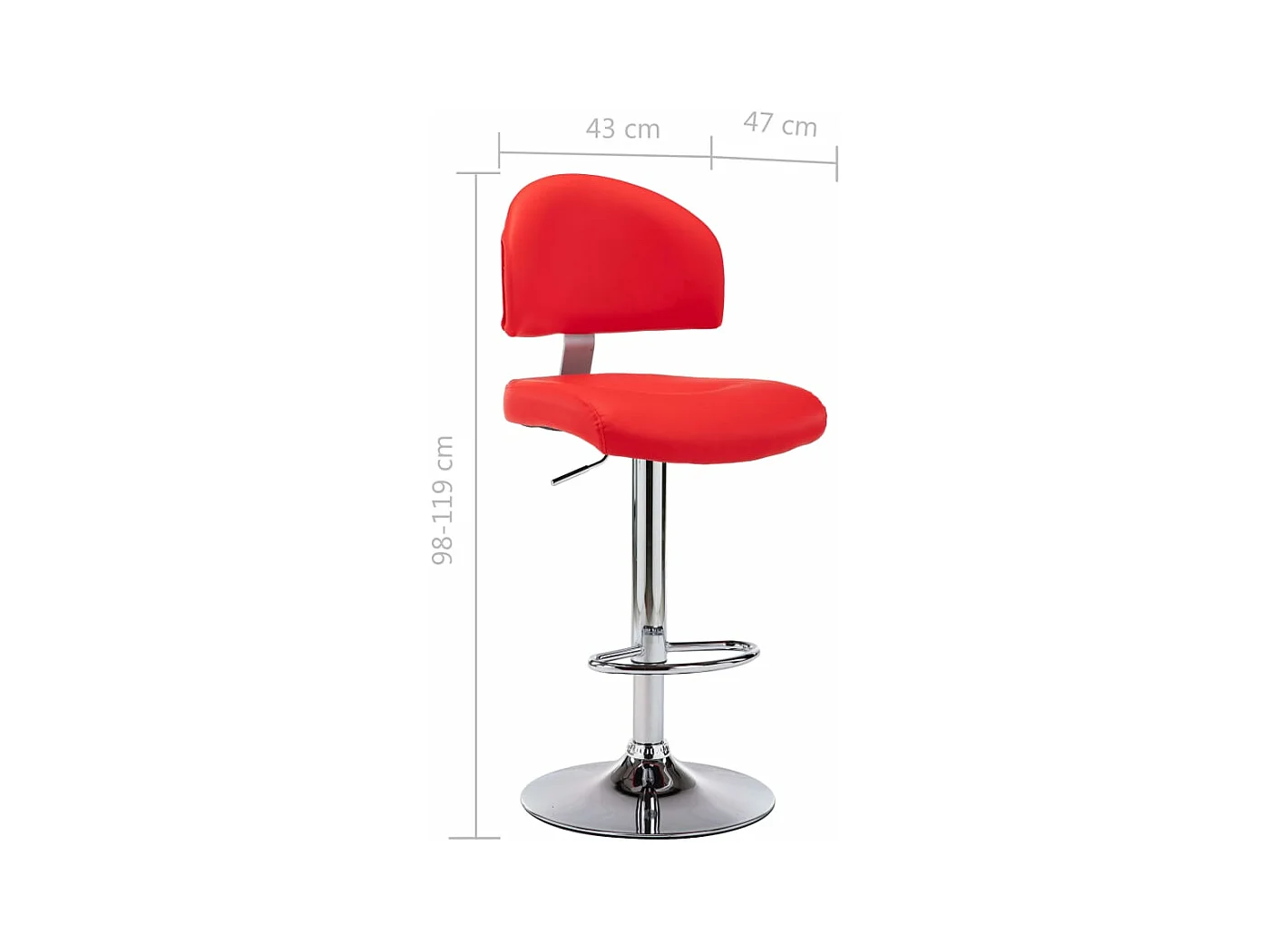 Tabourets de bar lot de 2 rouge similicuir