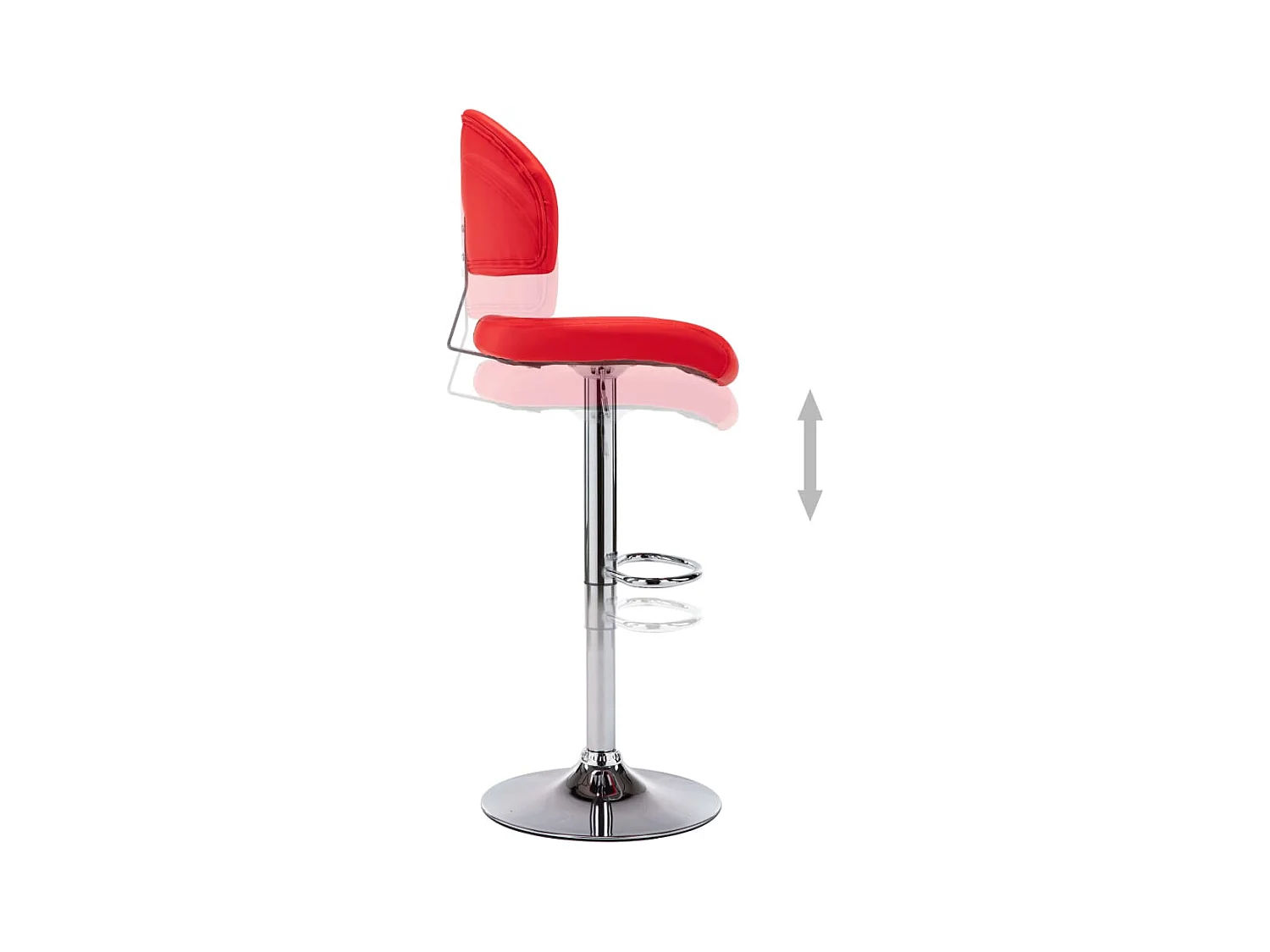 Tabourets de bar lot de 2 rouge similicuir