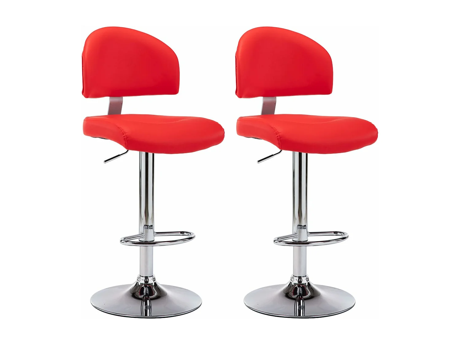 Barhocker 2 Stk. Rot Kunstleder
