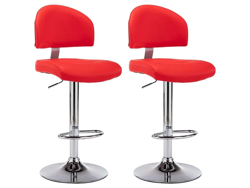Tabourets de bar lot de 2 rouge similicuir