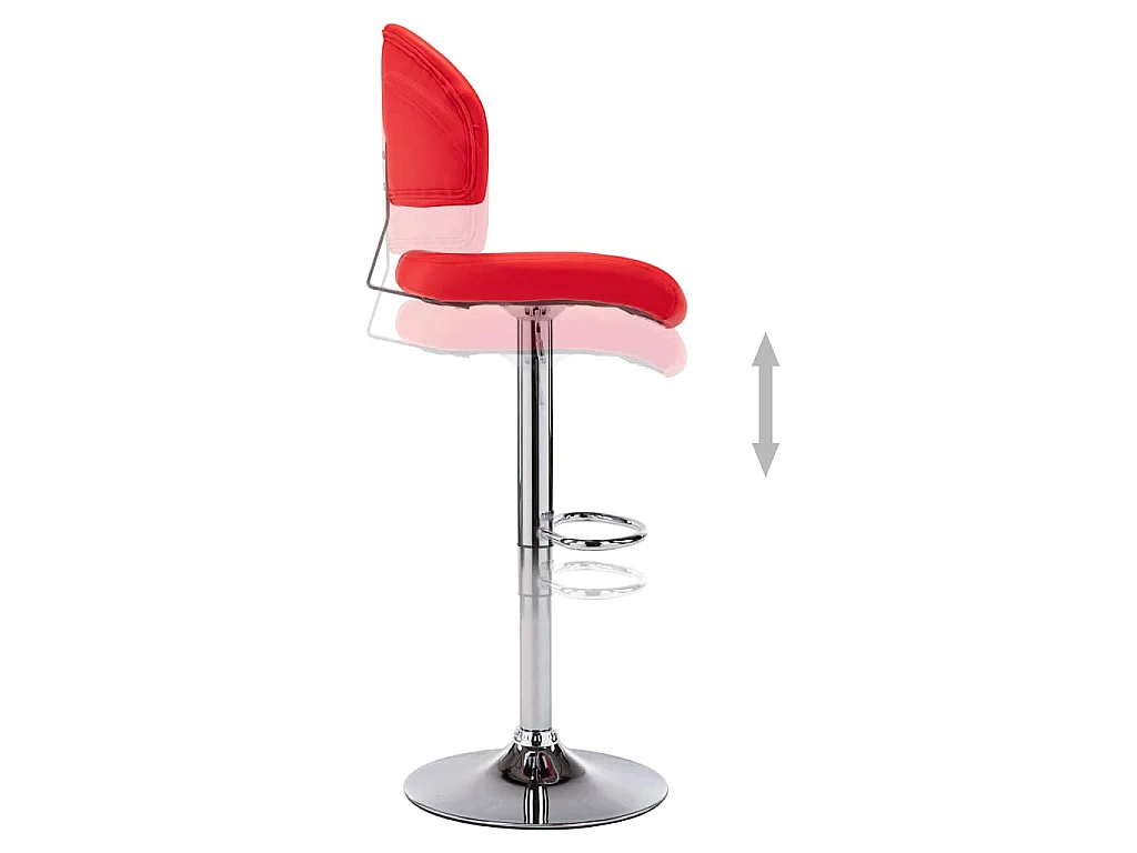 Tabourets de bar lot de 2 rouge similicuir