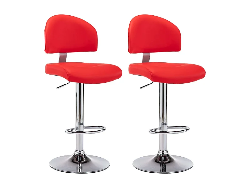 Barstoelen 2 st kunstleer rood