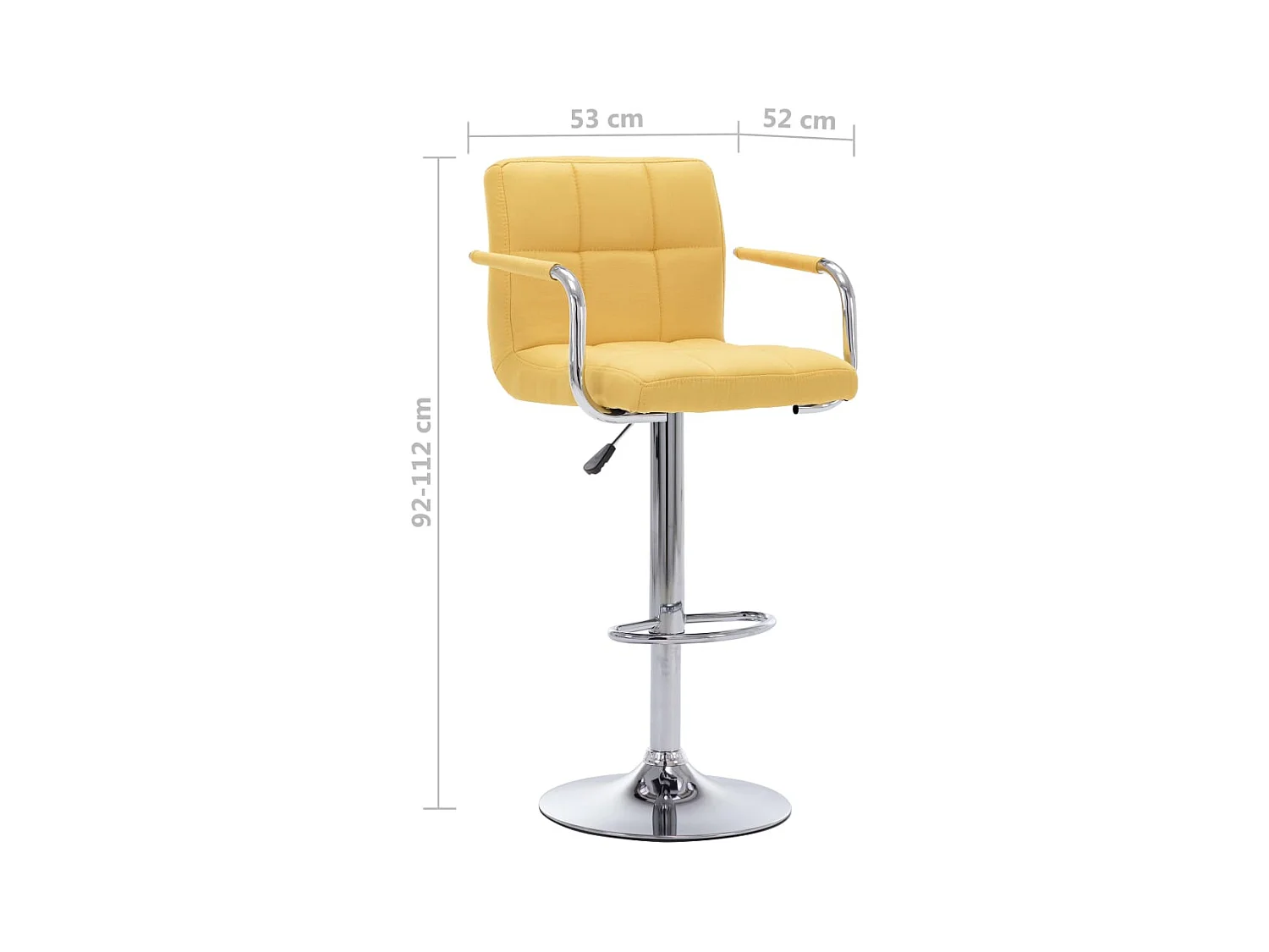 Sedia da Bar Gialla in Tessuto