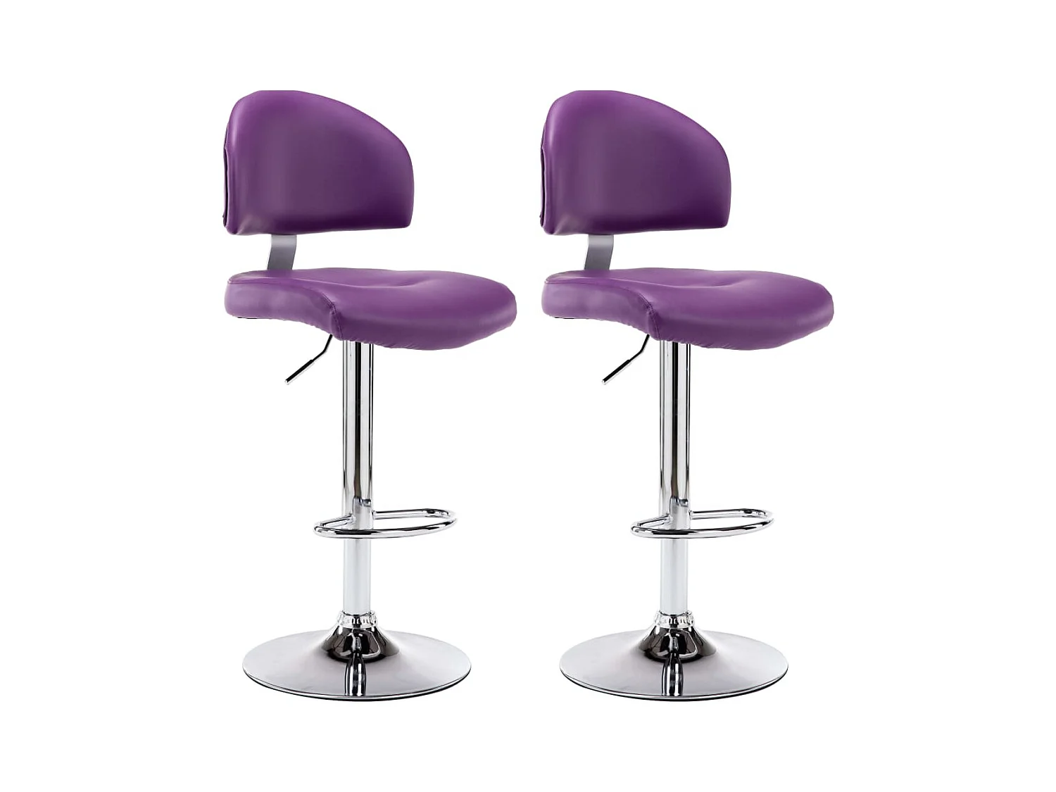 Tabourets de bar lot de 2 violet similicuir
