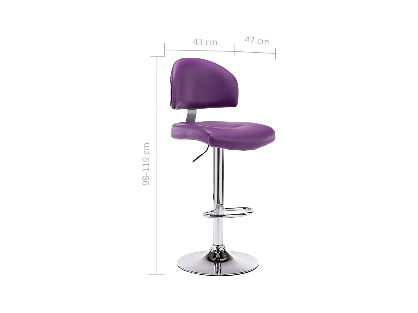 Tabourets de bar lot de 2 violet similicuir