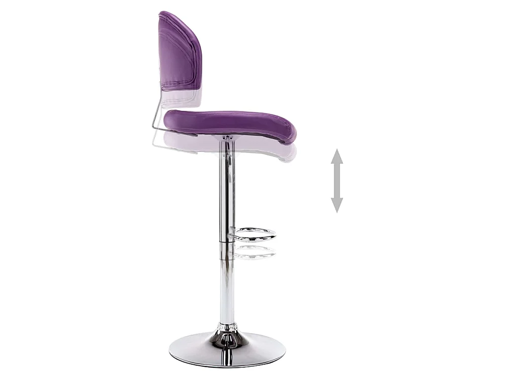 Tabourets de bar lot de 2 violet similicuir