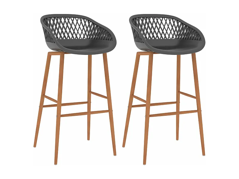 Barstoelen 2 st grijs