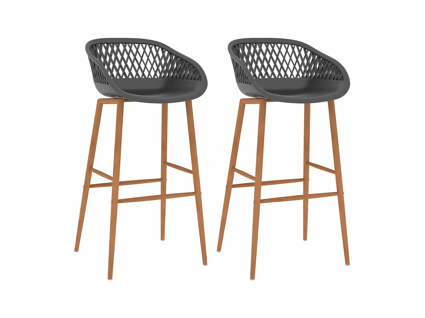 Chaises de bar lot de 2 gris