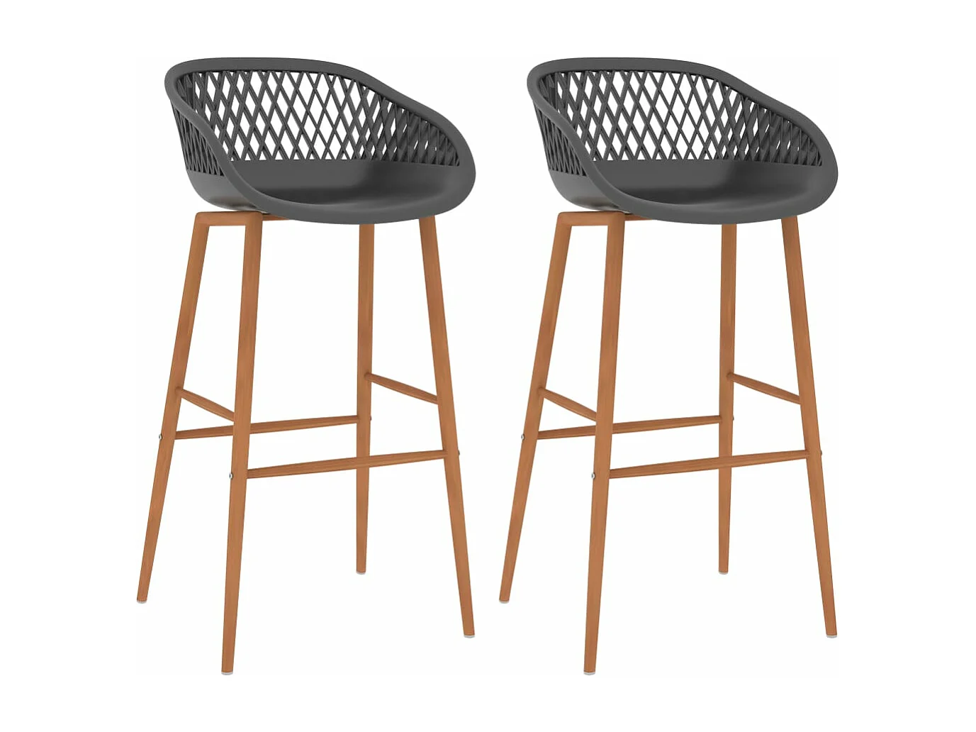 Chaises de bar lot de 2 gris