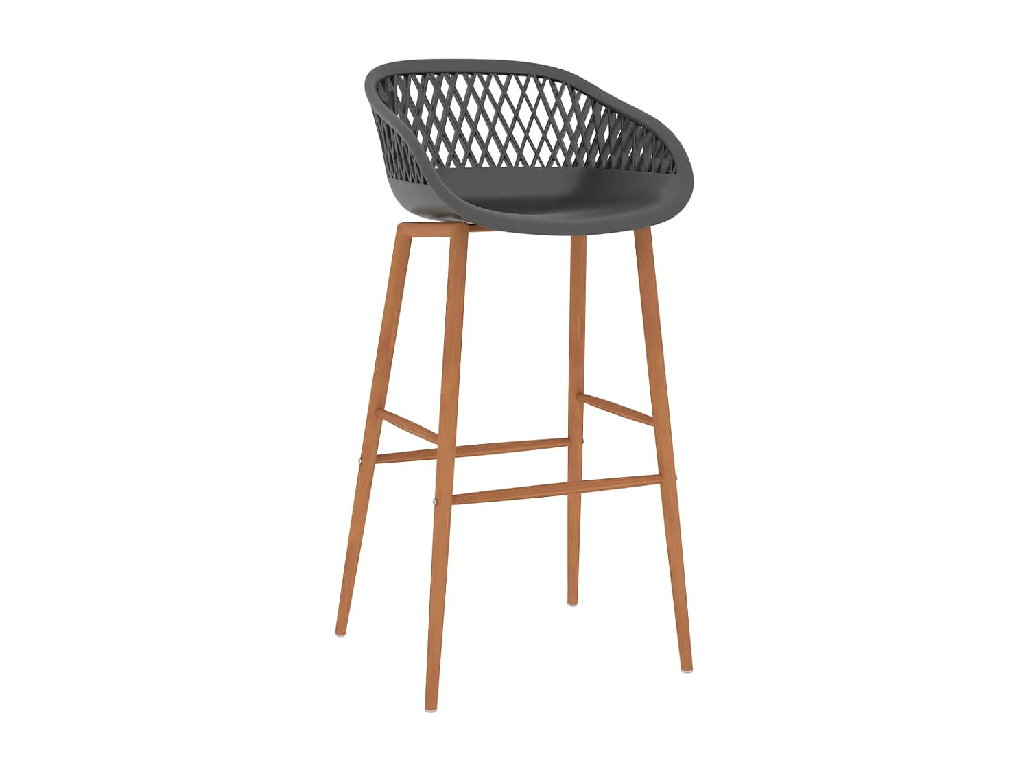 Chaises de bar lot de 2 gris