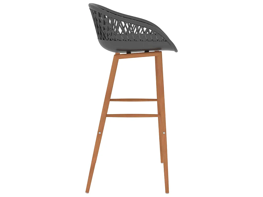 Chaises de bar lot de 2 gris