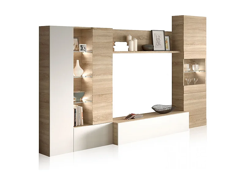 Salón Vinter Leds Blanco - Roble