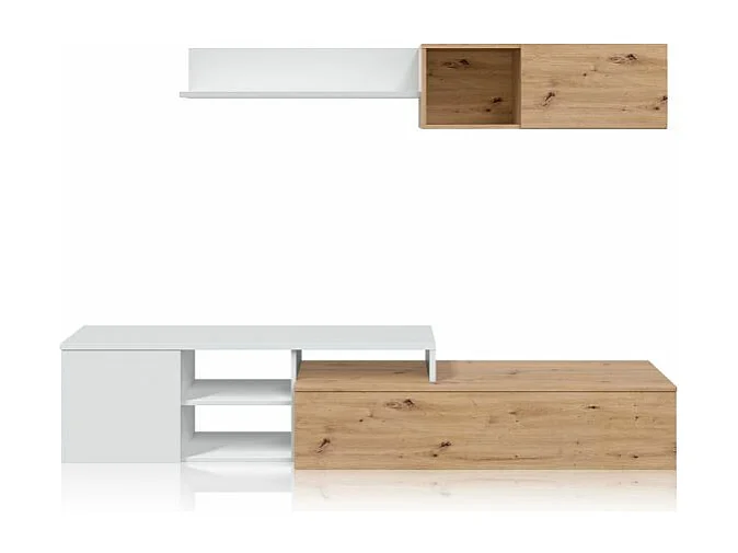 Salón Kate Blanco Artik (Blanco Mate) - Roble Nodi