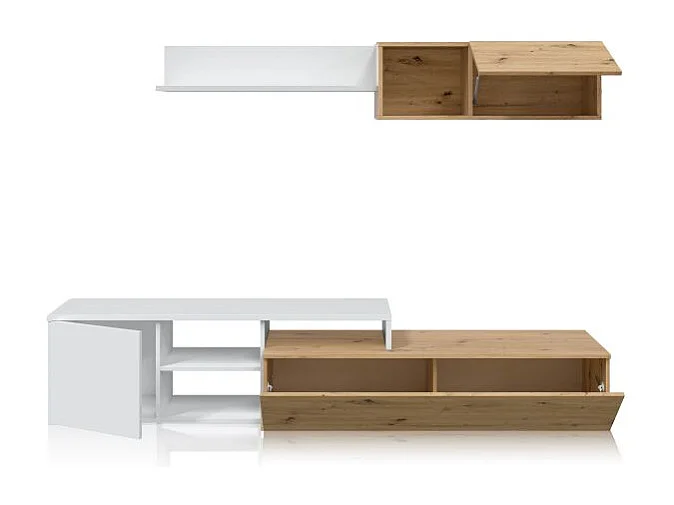 Salón Kate Blanco Artik (Blanco Mate) - Roble Nodi