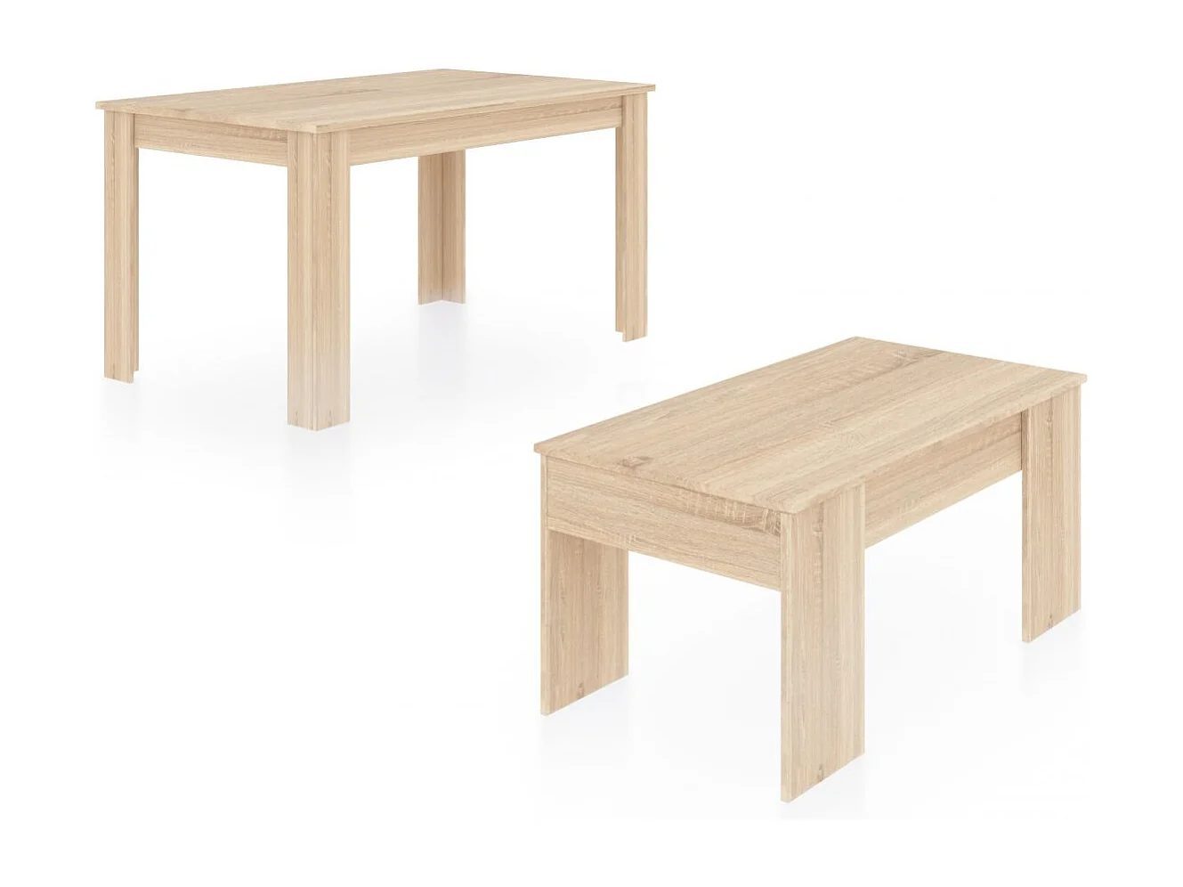 Pack mesa de comedor 140 y mesa de centro Vita Roble Canadian