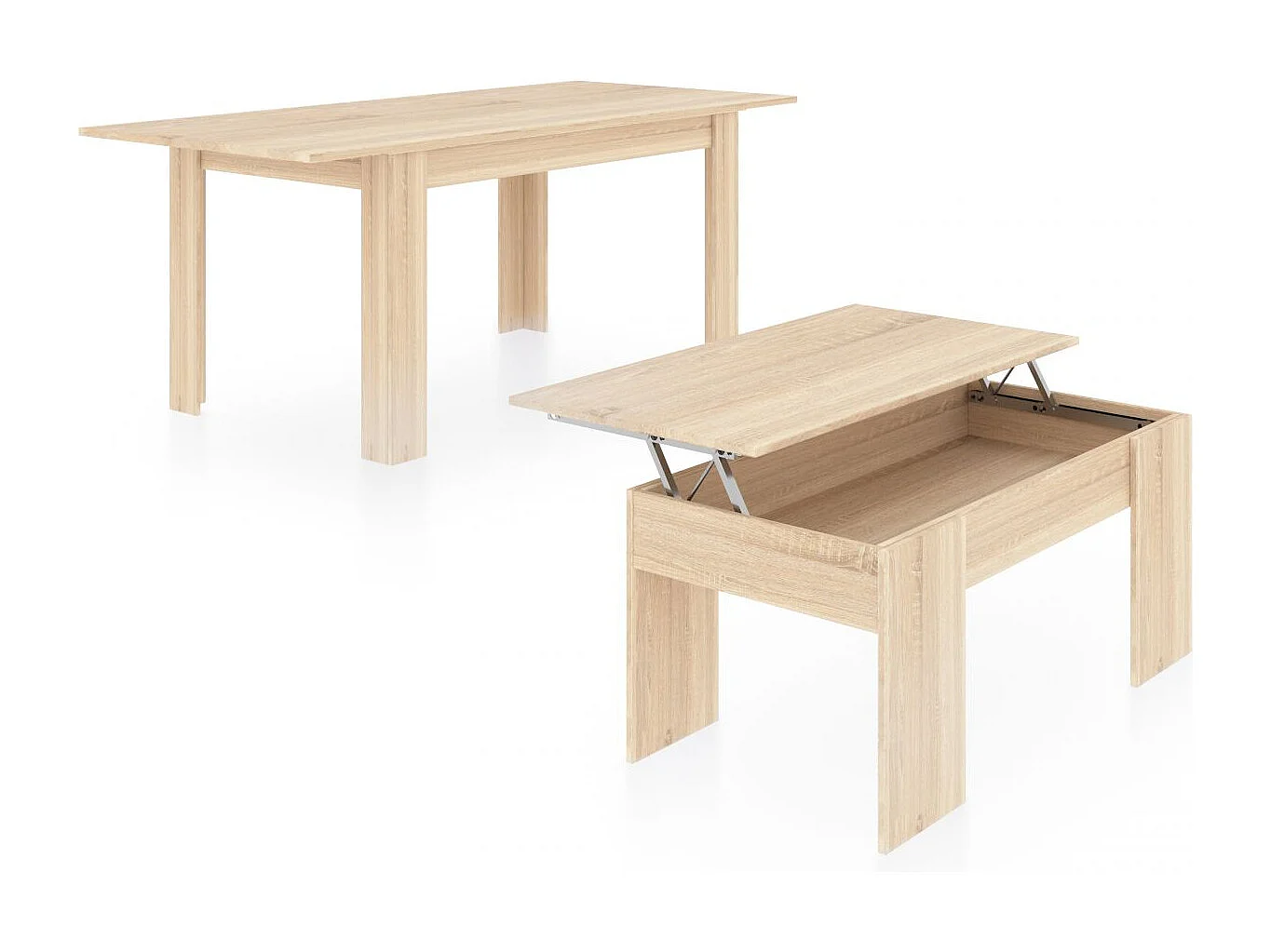 Pack mesa de comedor 140 y mesa de centro Vita Roble Canadian