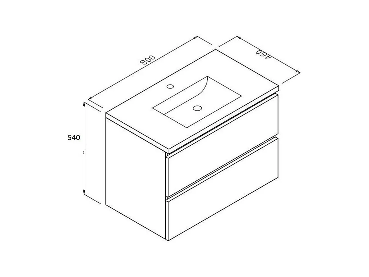 Mobile bagno sospeso Carezza 80x46x54 H colore bianco lucido