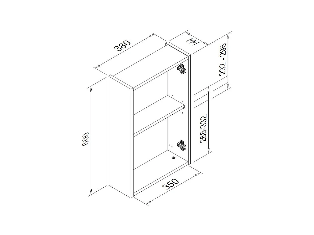 Pensile bagno con specchio anta reversibile Solo2 colore bianco