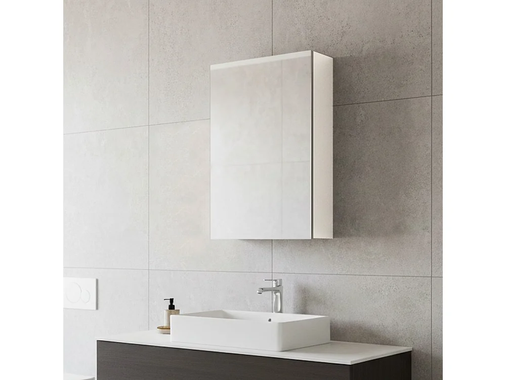 Pensile bagno con specchio anta reversibile Solo2 colore bianco