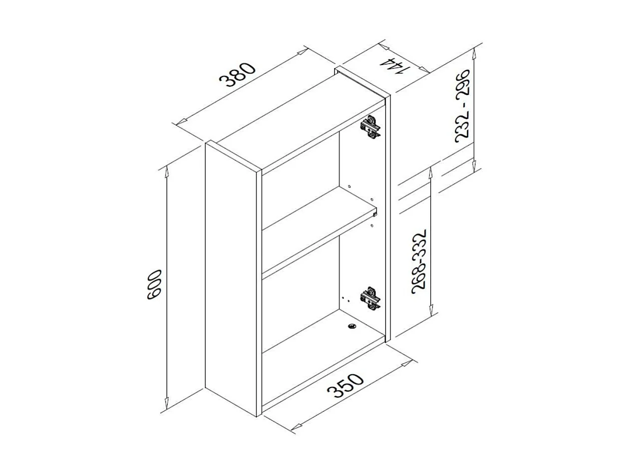 Pensile bagno con specchio anta reversibile Solo2 colore bianco