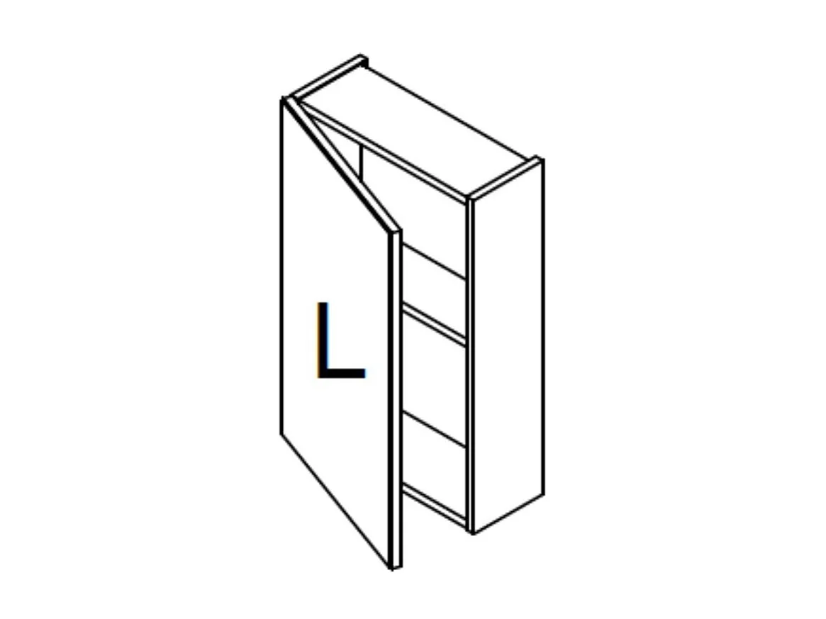 Pensile bagno con specchio anta reversibile Solo2 colore bianco