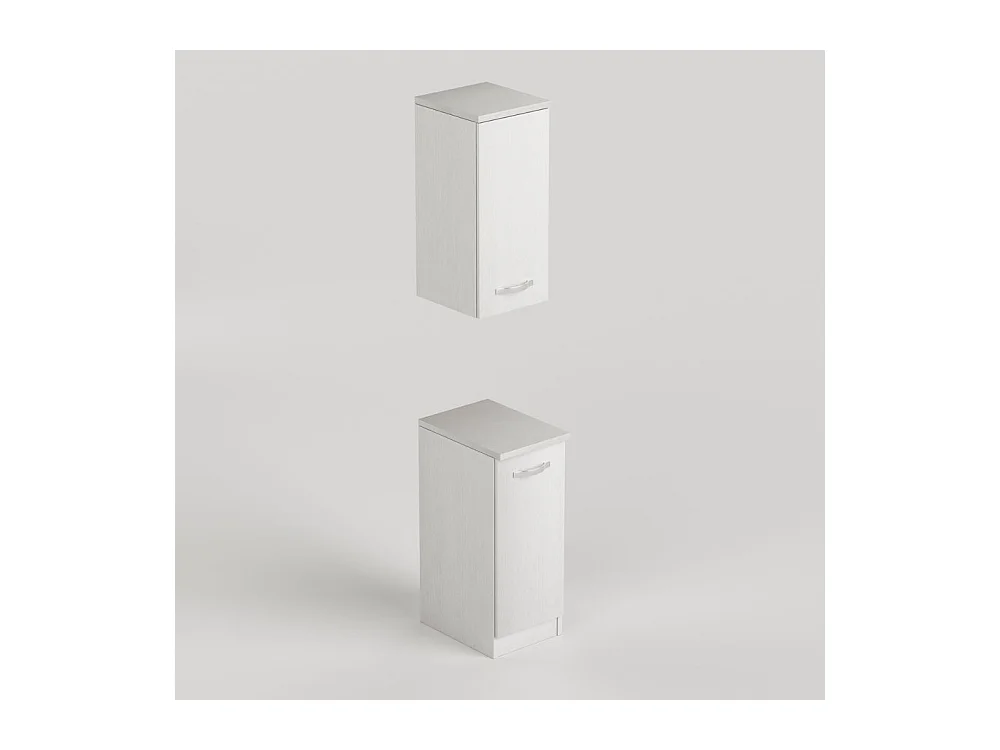 Pensile bagno con anta 36x38x77 colore bianco frassinato