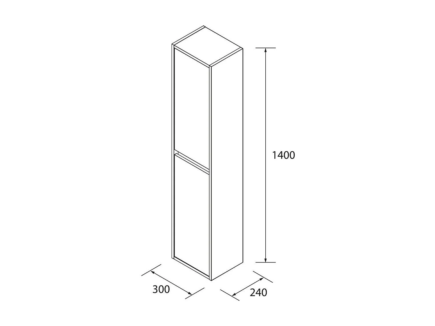 Colonna pensile bagno rovere africa due ante 30x24x140 Jorge