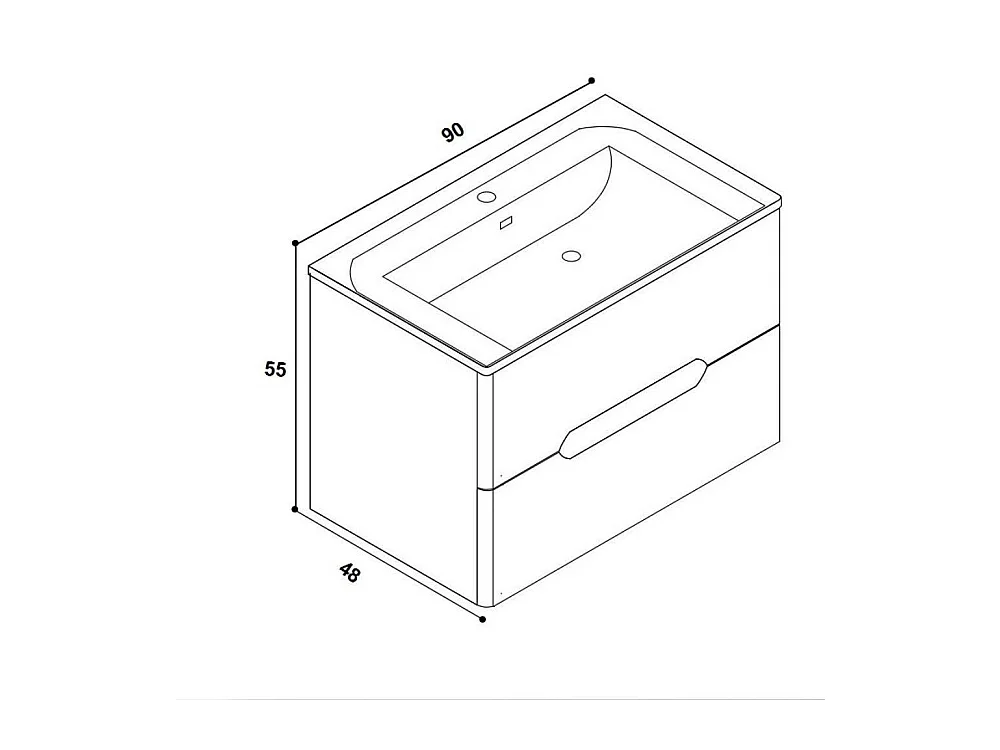 Mobile bagno sospeso Varano 90x48x55 colore grigio chiaro