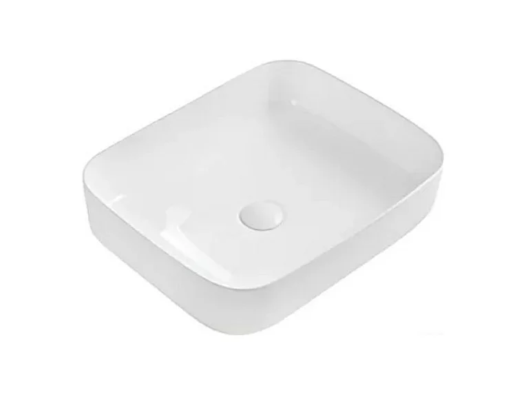 Lavabo d'appoggio in ceramica bianco senza foro miscelatore 50x39x13H Bowl9391B