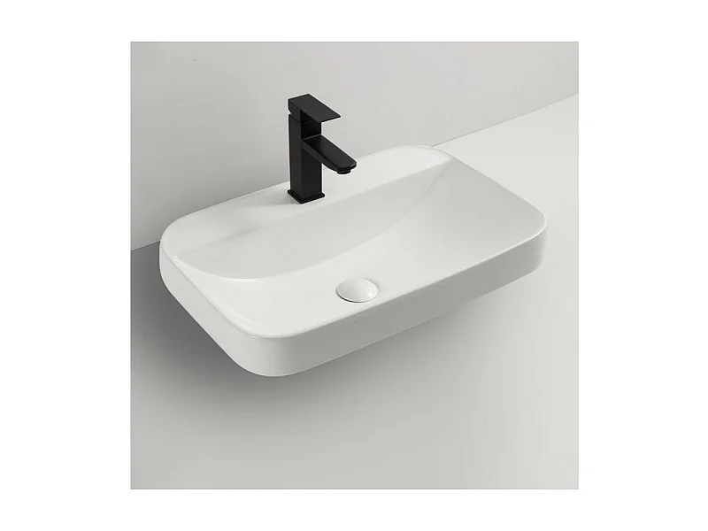 Lavabo semincasso in ceramica bianco 60x40x16,5H CUP6026B