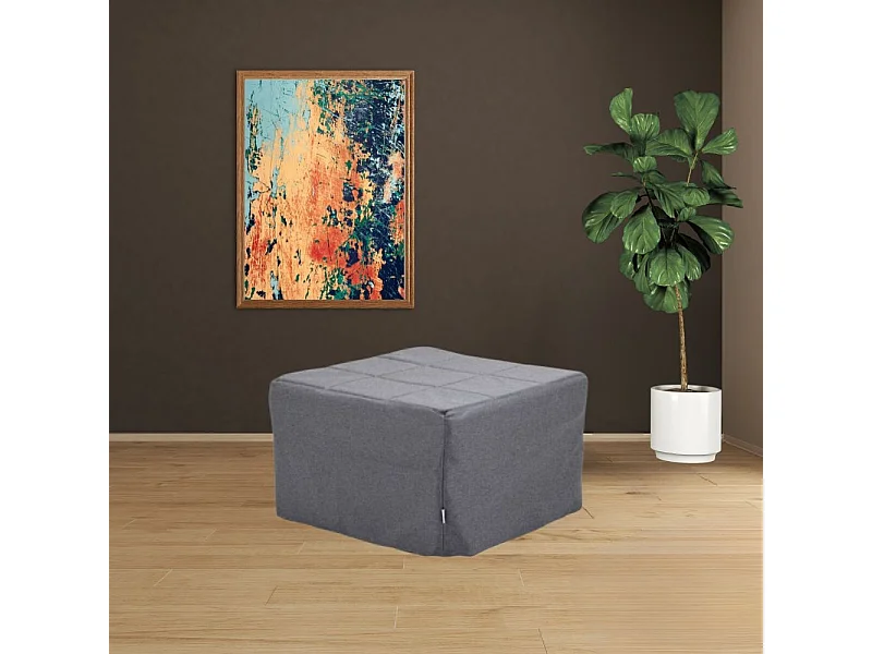 Pouf trasformabile in letto Vega tessuto grigio
