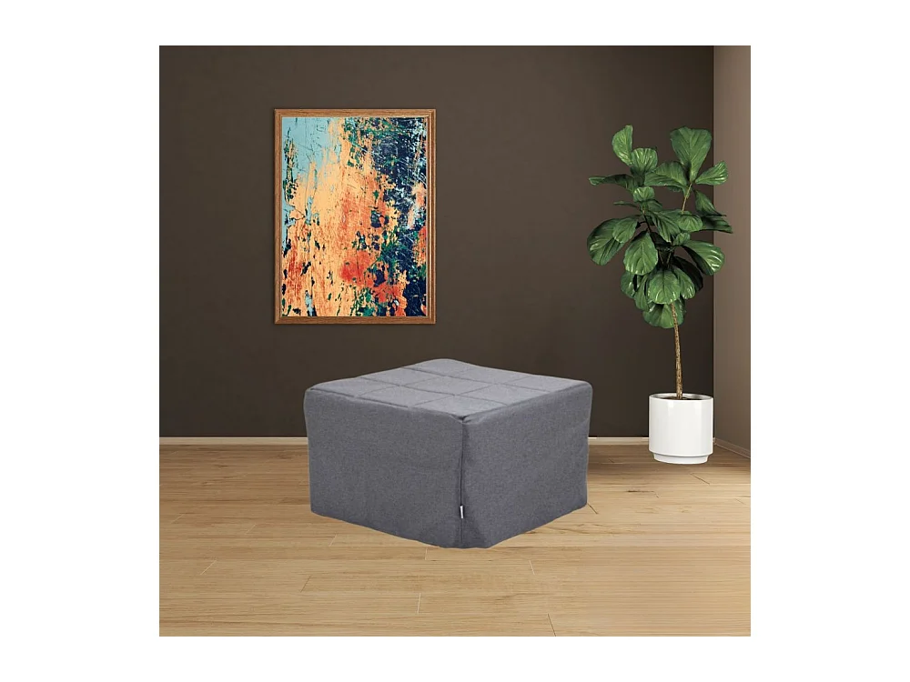 Pouf trasformabile in letto Vega tessuto grigio