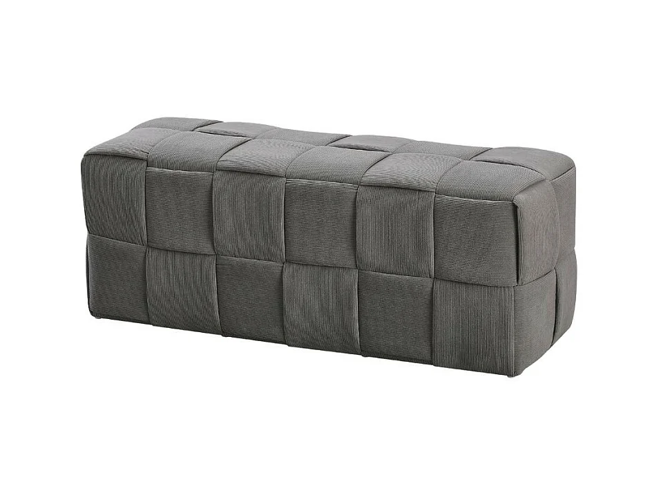 Pouf rettangolare colore grigio effetto intrecciato Den 104x39x39H