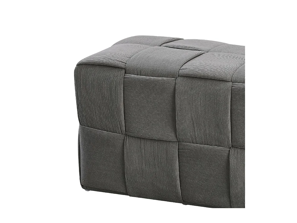 Pouf rettangolare colore grigio effetto intrecciato Den 104x39x39H