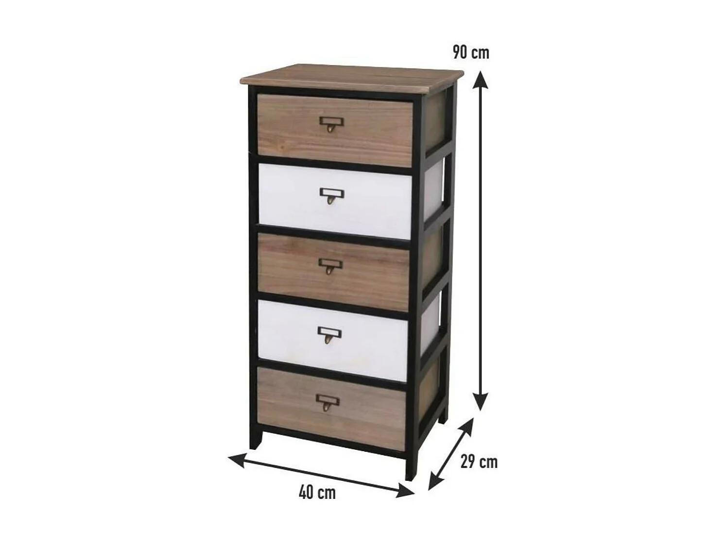 Cassettiera 5 cassetti Industry 40x29x90 h B94945582