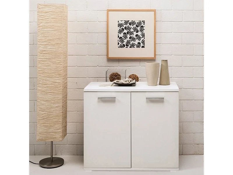 Mobile multiuso 90x45x80 ingresso e ufficio Mini Viareggio colore bianco frassinato