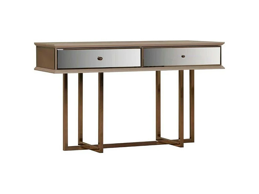 Dresser Eliza gambe oro e 2 cassetti finitura vizon cream 140.5x45.5x80.3H