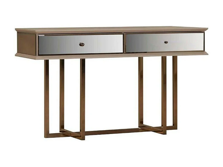 Dresser Eliza gambe oro e 2 cassetti finitura vizon cream 140.5x45.5x80.3H