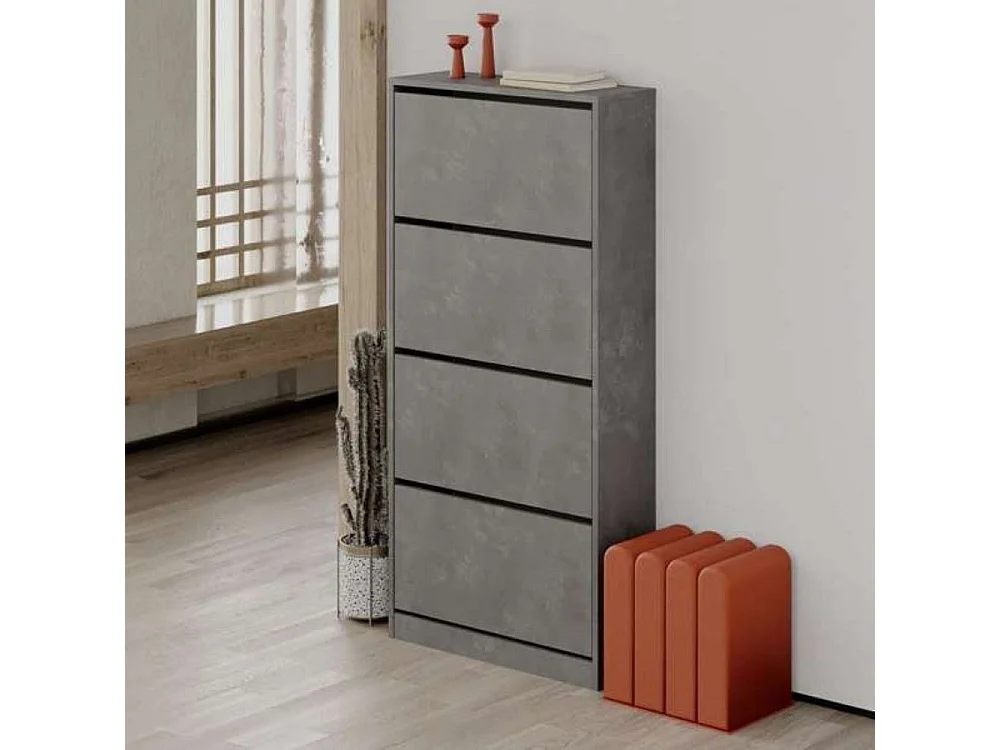 Scarpiera quattro ante a ribalta SHC540RETRO 73x26x154,5 colore grigio retro